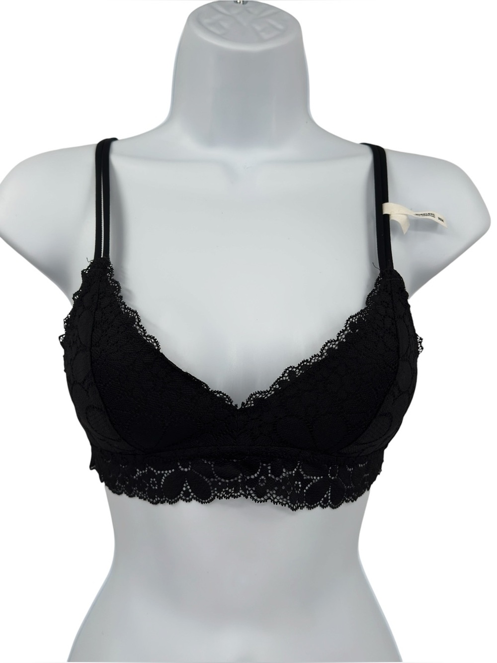 Aerie Real Happy Wireless Lightly Lined Candy Lace Bra Size 32A Black